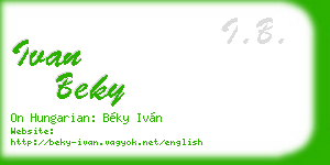 ivan beky business card